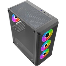 Gametech Wolf 4X120 mm Rainbow Fanlı Oyuncu Gaming Bilgisayar Kasası