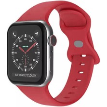 Wozlo Apple Watch 1, 2, 3, 4, 5, 6, 7, Se Silikon Kordon Kayış - S-M Beden 42/44/45MM - Kırmızı