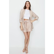 Select Moda Kadın Keten Ceket