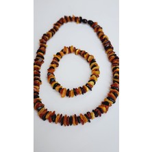 Kehribar Sarayı Damla Kehribar Doğal Renkler Iri Taneli Unisex Kolye Bileklik