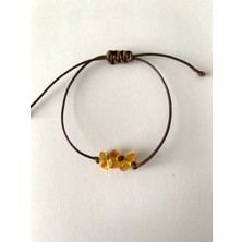 Kehribar Sarayı Kehribar Arkadaş Bilekliği Kahverengi Renk Ayarlanabilir Uzunl