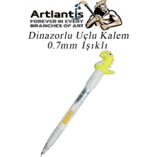 Artlantis Işıklı Dinazor Uçlu Kalem 0.7 1 Adet Dinazor Başlıklı Versatil Kalem Süslü Silikonlu Hediyelik Kalem