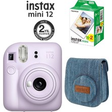 Fujifilm Instax Mini 12 Fotoğraf Makinesi 20'li Film ve Jean Çantalı Hediye Seti 77