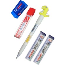 Artlantis Işıklı Dinazor Uçlu Kalem Seti Sarı 0.7 mm 1 Paket Dinazor Başlıklı Versatil Kalem Süslü Silikonlu Hediyelik Kalem
