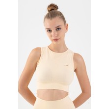Maraton SlimFit Kadın Atlet Yaka  Ekru Bra