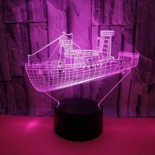 Fybang Çocuklar Için Tekne Desen Lambası 3D Gece Lambası, 16 Renk Değiştirme ve Uzaktan Kumandalı 3D Illüzyon Lambası, Erkekler ve Kızlar Için Doğum Günü Hediyesi (Yurt Dışından)