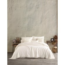 Destiny Hometex Bej Jakarlı Naturel 4 Katlı Multi Muslin %100 Pamuk Tek Kişillik Yatak Örtüsü