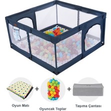 Playard Güvenli Bebek ve Çocuk Oyun Alanı Oyun Parkı 125 x 125 cm Oyun Matı ve Topları
