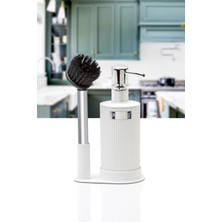 Okyanus Home Beyaz Fırçalı Sıvı Sabunluk