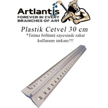 Artlantis Cetvel 30 cm Plastik Şeffaf 1 Adet Tribli Desimetre Okul Sınıf Öğrenci Tutumu Kolay Cetvel 30 cm