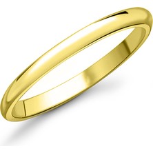 Gümüşcüm 2 mm Klasik Bombeli Gümüş Yüzük Altın Kaplama