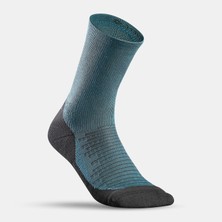 Decathlon Quechua Outdoor Çorap - Uzun Konçlu - Gri / Mavi - 2 Çift - Hike 100