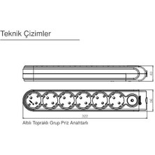 Makel Yeni Nesil Grup Priz Çocuk Korumalı Altılı Anahtarlı