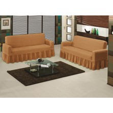 Nera Home Bürümcük 2 Adet Kanepe Örtüsü Maxi Model Hardal