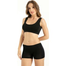 Q-En Siyah Bambu 2'li Kadın Boxer