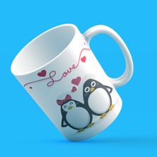 Love Penguenler Tasarım Baskılı Kupa