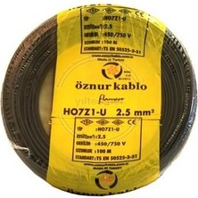 Öznur Nhxmh Yanmaz Kablo 2.5 Luk Siyah Öznur-Hes 100 Metre