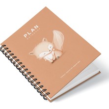 Deep Notebook Süresiz Planlayıcı Ajanda A5 Spiralli Tilki Maskot Tasarım