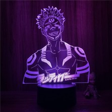 Fybang Anime Jujutsu Kaisen Şekil 3D Çocuklar Hayranları Için Gece Lambası, Uzaktan Kumanda ile Değişen 16 Renk, Çocuk Odası Dekoru, Kötü Şekil Manga Illusion LED Oyuncak Lamba Kız Erkek (Yurt Dışından)