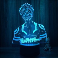 Fybang Anime Jujutsu Kaisen Şekil 3D Çocuklar Hayranları Için Gece Lambası, Uzaktan Kumanda ile Değişen 16 Renk, Çocuk Odası Dekoru, Kötü Şekil Manga Illusion LED Oyuncak Lamba Kız Erkek (Yurt Dışından)