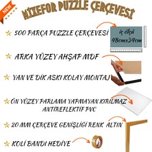 mixefor Puzzle Çerçevesi  260 Parça ve 500 Parça  48CM x 34 cm -  Ön Yüzey Kırılmaz Antireflektif Arka Yüzey Mdf     F