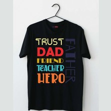 Mor Mürekkep Father Baskılı Babalar Günü Erkek Tshirt