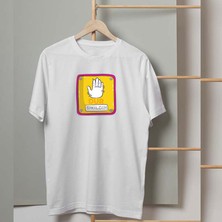 Mor Mürekkep Dur Sıkıldım Tasarım Baskılı Kadın Tshirt