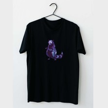 Mor Mürekkep Mor Sincaptasarım Baskılı Kadın Tshirt