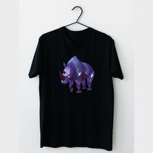 Mor Mürekkep Mor Gergadan Tasarım Baskılı Kadın Tshirt