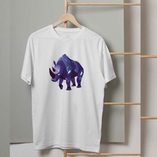 Mor Mürekkep Mor Gergadan Tasarım Baskılı Kadın Tshirt