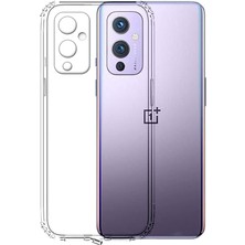 Kzy Oneplus 9 ile Uyumlu Kapak Kamera Korumalı Tıpalı Şeffaf Silikon Kılıf