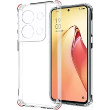 Kzy Oppo Reno 8 ile Uyumlu Kapak Kamera Korumalı Antişok Airbag Köşe Korumalı Silikon Şeffaf Kılıf