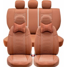 Fresh Start Nissan Skystar Lüx Full Deri Oto Koltuk Kılıfı Ön Arka Takım (Giydirme Tip) Tarçın