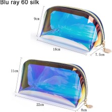 Qisem Şeffaf Holografik Makyaj Çantası - Fermuarlı Düzenleyici (Yurt Dışından)