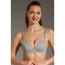 C&city Balensiz Lazer Dikişsiz Kaplı Sütyen C26145 Açık Gri