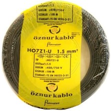 Öznur Nhxmh Yanmaz Kablo 1,5 Luk Siyah Öznur-Hes (100 Metre)