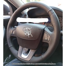 Detay Deri Direksiyon  Direksiyon Kılıfı Renault Latitude - Laguna 3 Derisi Sökülmeden Yapılmaya Uygun Spor Desen