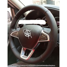 Detay Deri Direksiyon Direksiyon Klıfı Renault Symbol 2017 Sonrası  - Spor Desen Siyah Dikiş DETAY DERİ DİREKSİYON