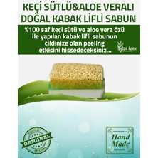 Aytan Home Doğal Kabak Lifli Aloe Veralı & Keçi Sütlü Sabun (Yüz Lifi Hediyeli) %100 El Yapımı