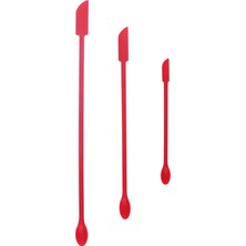 Niazi 3x Mini Silikon Spatula Seti Mini Spatula Çift Kafa Mini Kavanoz Kırmızısı Için Yeniden Kullanılabilir (Yurt Dışından)