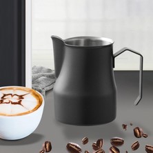 Niazi Süt Köpüren Sürahi Paslanmaz Çelik Süt Kırmızısı Fincan Restoran Için 500ml Siyah (Yurt Dışından)