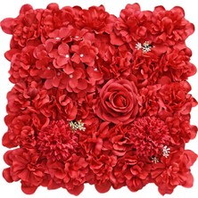 Niazi Çiçekı Panel Dolunğün Etkinlik Partisi 38cmx38cm Kırmızı (Yurt Dışından)