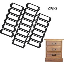Niazi 20pcs Dosya Etiket Tutucu Metal Çerçeve Çekmece Etiket Çekme Dolap Siyah Vidalar (Yurt Dışından)