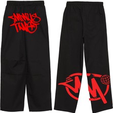 Leox Wear Minus Two Kırmızı Baskılı Baggy Unisex Pantolon