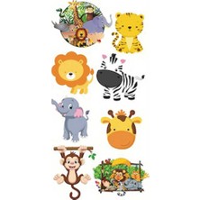 Hayaller Dükkanı Sticker Safari 8 Li Set