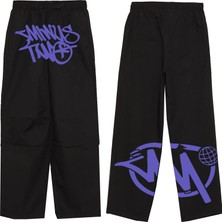 Leox Wear Minus Two Mor Baskılı Baggy Unisex Pantolon