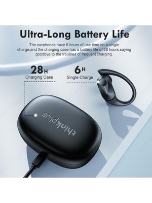 Lenovo Thinkplus LP75 Kablosuz Şarj Göstergeli Sporcu Bluetooth Kulaklık Siyah
