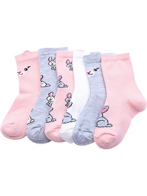 Hello Baby Hellobaby Tavşan Desenli 6'lı Soket Çorap 6lı Soket Çorap Kız Bebek