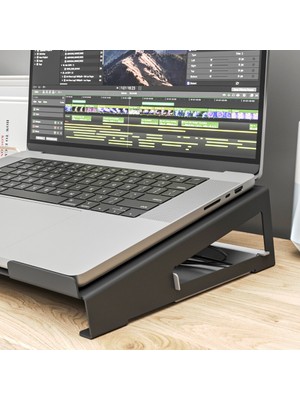 Lmz Design Dizüstü Bilgisayar Desteği Laptop Sehpası Alt Çekmeceli Şarj Cihazı Mouse Depolama Notebook Standı