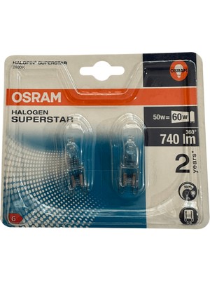 Osram Halojen Superstar 50W 60W G9 Duy Sarı Işık 2'li Paket